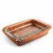 Wicker Rattan Orchid Rectangular Casserole Holder 3qt