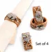 Wicker Rattan Orchid Napkin Ring Set of 4