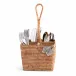 Wicker Rattan Orchid Flatware Caddy