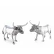 Western Frontier Pewter Steers Salt And Pepper Set