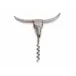 Western Frontier Pewter Cow Skull Wine Pull