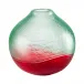 Battuto by Carlo Scarpa Bicolore Light Green/Red Vase