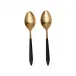 Ares Oro & Black Salad Serving Set 10"L
