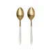 Ares Oro & White Salad Serving Set 10"L