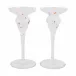 Chiara White Candlesticks - Set of 2 Short 3.75"D, 8.25"H