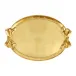 Florentine Wooden Accessories Gold Bow Handled Oval Tray
