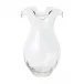 Hibiscus Glass Clear Vertical Fluted Vase Medium
