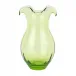 Hibiscus Glass Green Vertical Fluted Vase Medium