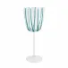 Nuovo Stripe Teal Wine Glass 9.5"H, 11 oz