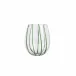 Nuovo Stripe Green Stemless Wine Glass 4"H, 10 oz