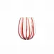 Nuovo Stripe Red Stemless Wine Glass