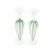 Nuovo Stripe Green Candlesticks - Set of 2 3"D, 9.5"H