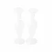Nuovo Stripe White Candlesticks - Set of 2 3"D, 9.5"H