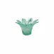 Onda Glass Green Small Leaf Centerpiece 7"D, 4.25"H