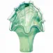 Onda Glass Green Fanned Vase 10"L, 13"W, 18"H, 48 oz