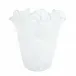 Onda Glass White Ruffled Vase 13"L, 10"W, 14"H, 192 oz