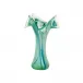Onda Glass Green Twisted Flower Vase