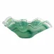 Onda Glass Green Large Bowl 15"L, 9"W, 5"H