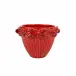 Rustic Garden Red Acanthus Leaf Small Cachepot