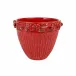Rustic Garden Red Acanthus Leaf Large Cachepot