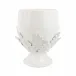 Rustic Garden White Acanthus Leaf Large Footed Cachepot 9"D, 14"H