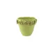 Rustic Garden Pistachio Flower Small Cachepot 6.25"D, 5"H