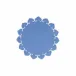 Tessuti Cornflower Blue Round Placemats with White Stitching - Set of 4 15.5"D