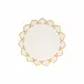 Tessuti White Round Placemats with Gold Stitching - Set of 4 15.5"D