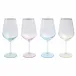 Rainbow Assorted Wine Glasses - Set of 4 8.5"H, 15 oz