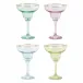 Rainbow Assorted Margarita Glasses - Set of 4 6.5"H, 4 oz