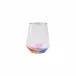 Rainbow Stemless Wine Glass 4.25"H, 14 oz