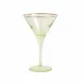 Rainbow Yellow Martini Glass 7"H, 4 oz