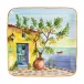 Landscape Wall Plates Large Square Platter with Lemon Tree