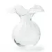 Hibiscus Glass Clear Medium Fluted Vase 9"D, 10"H