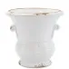 Rustic Garden White Medium Flair Planter w/ Emblem 12.25"D, 11.5"H