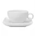 Carre White Tea Cup And Saucer