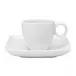 Carre White Large Coffee Cup & Saucer