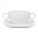 Carre White Consomme Cup & Saucer