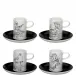 Fado Set 4 Coffee Cups & Saucers