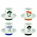 Heteronimos Set 4 Coffee Cups & Saucers