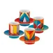 Futurismo Set Of 4 Espresso Cups And Saucers