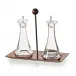 Village Oil & Vinegar Set With Wood Base