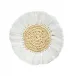 Woven Rattan Fringe White Rattan 5.5" Round Coasters, Set Of 4