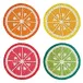 Citrus Multi 3.7" Round Coasters, Set Of 4