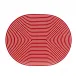 Lacquer Stripe Red/White 14" x 18" Oval Placemat