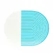 Stripes/Solids Lacquer Turquoise/Part White 14" x 18" Oval Placemat