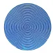 Round Lacquer Stripe Navy/White 15" Round Placemat