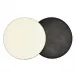 Round Reversible Black/Off White 15" Round Placemat