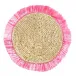 Woven Rattan Fringes Pink Rattan 16" Round Placemat