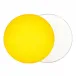Patent Leather Round Reversible Yellow/White 15" Placemat